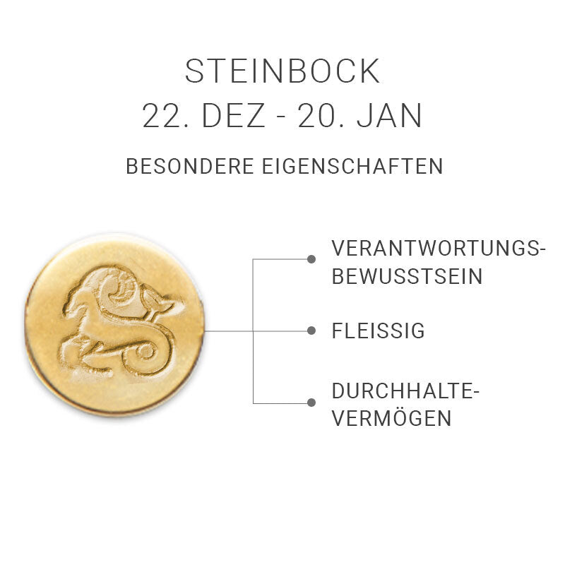 Sternzeichen-Set Steinbock Armband/Halskette 40 cm