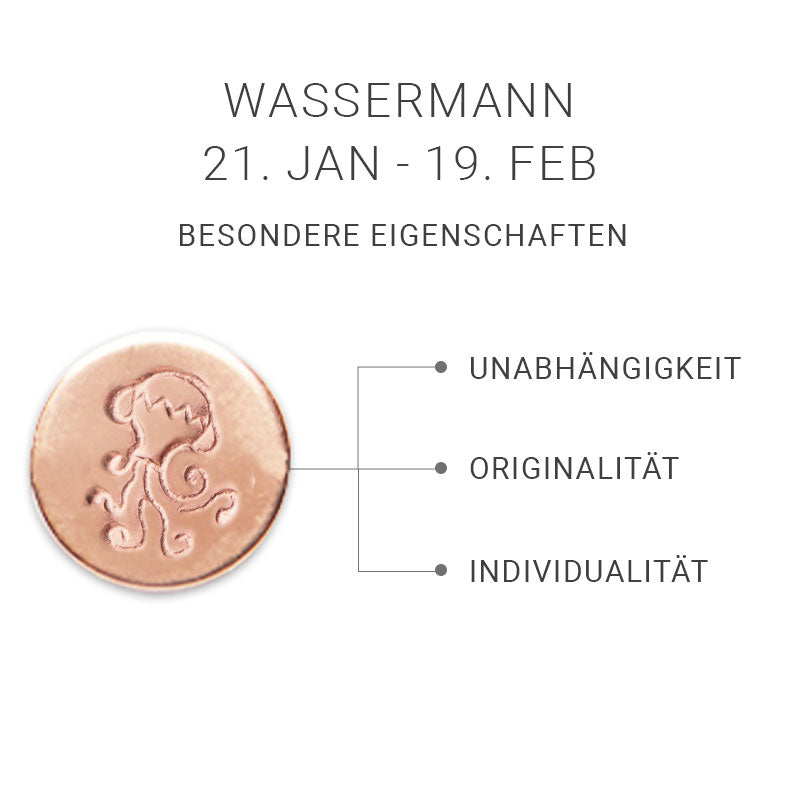 Sternzeichen-Set Wassermann Armband/Halskette 45 cm